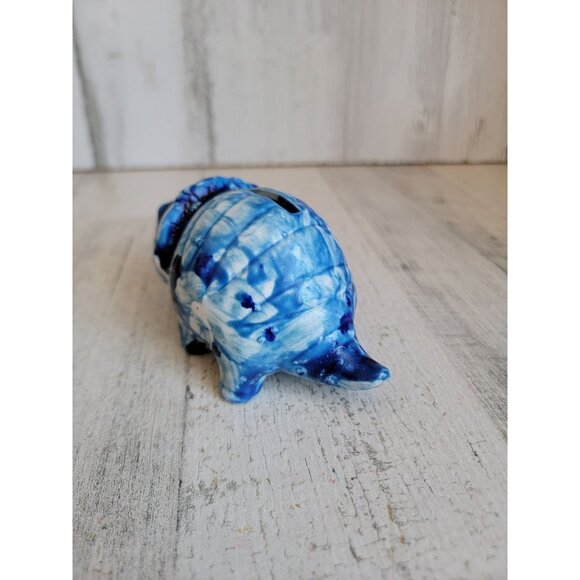 Vintage triceratops blue miniature Piggy bank unique dinosaur - Picture 4 of 7